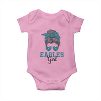 Eagles Girl Baby Onesie Messy Bun Funny Sports Fan Team