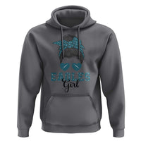 Eagles Girl Hoodie Messy Bun Funny Sports Fan Team