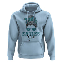 Eagles Girl Hoodie Messy Bun Funny Sports Fan Team