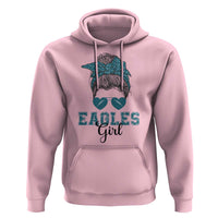Eagles Girl Hoodie Messy Bun Funny Sports Fan Team