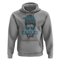 Eagles Girl Hoodie Messy Bun Funny Sports Fan Team