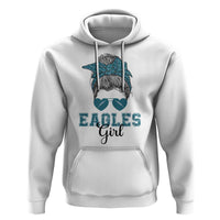 Eagles Girl Hoodie Messy Bun Funny Sports Fan Team