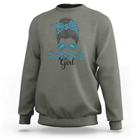 Eagles Girl Sweatshirt Messy Bun Funny Sports Fan Team