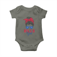 Bills Girl Baby Onesie Messy Bun Funny Sports Fan Team