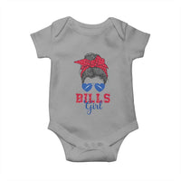 Bills Girl Baby Onesie Messy Bun Funny Sports Fan Team