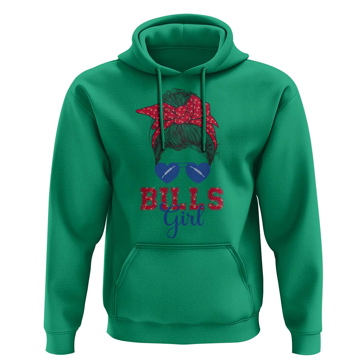Bills Girl Hoodie Messy Bun Funny Sports Fan Team