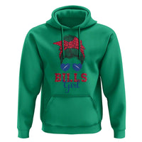 Bills Girl Hoodie Messy Bun Funny Sports Fan Team