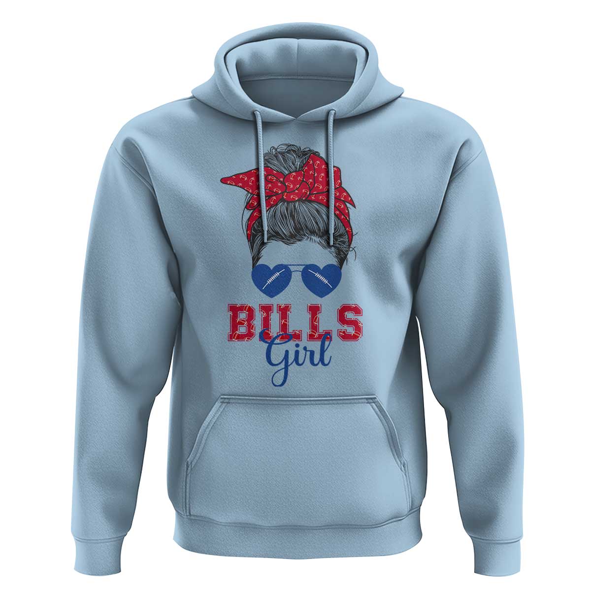 Bills Girl Hoodie Messy Bun Funny Sports Fan Team