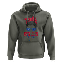 Bills Girl Hoodie Messy Bun Funny Sports Fan Team
