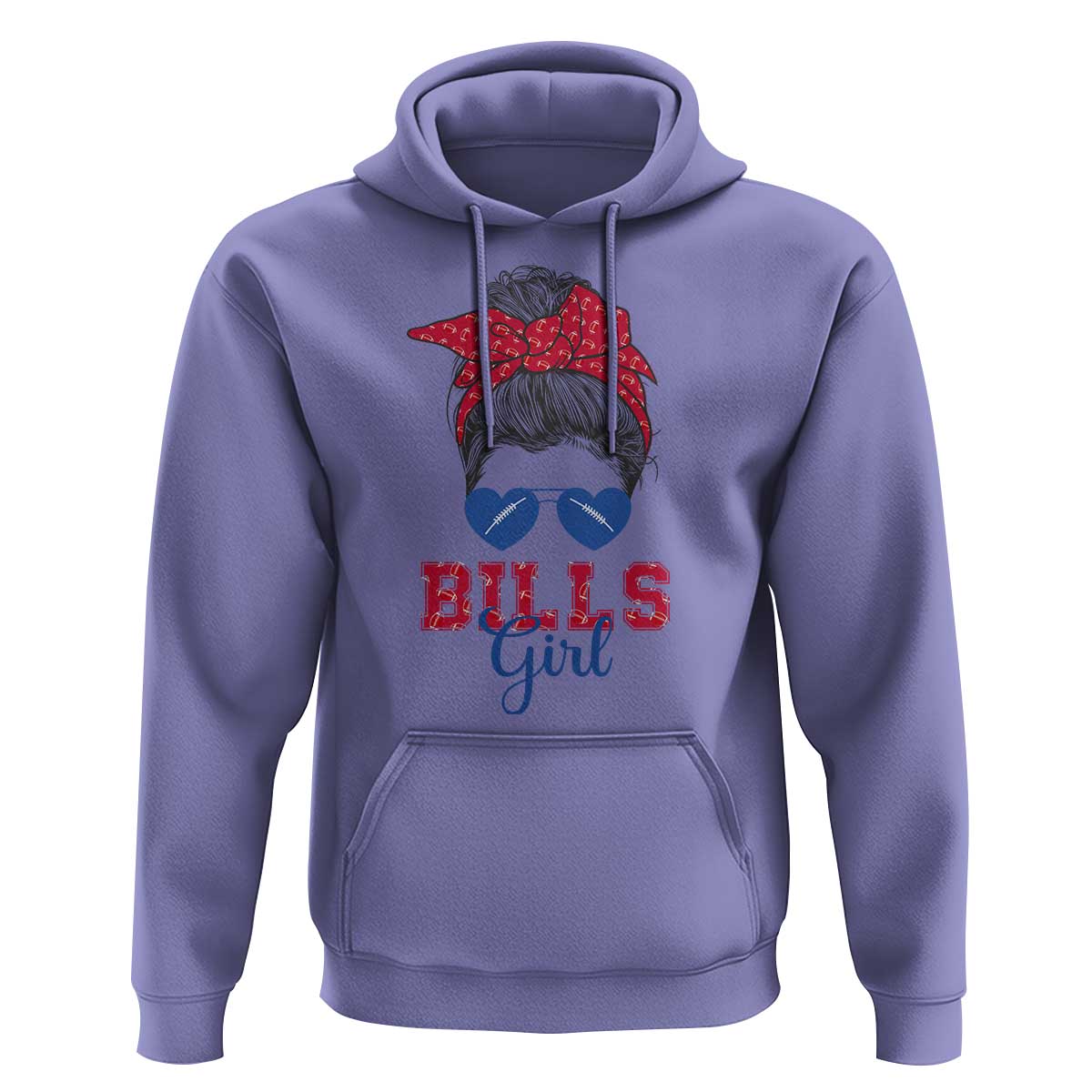 Bills Girl Hoodie Messy Bun Funny Sports Fan Team