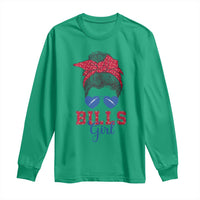 Bills Girl Long Sleeve Shirt Messy Bun Funny Sports Fan Team