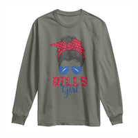 Bills Girl Long Sleeve Shirt Messy Bun Funny Sports Fan Team
