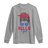 Bills Girl Long Sleeve Shirt Messy Bun Funny Sports Fan Team