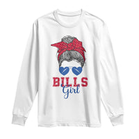 Bills Girl Long Sleeve Shirt Messy Bun Funny Sports Fan Team