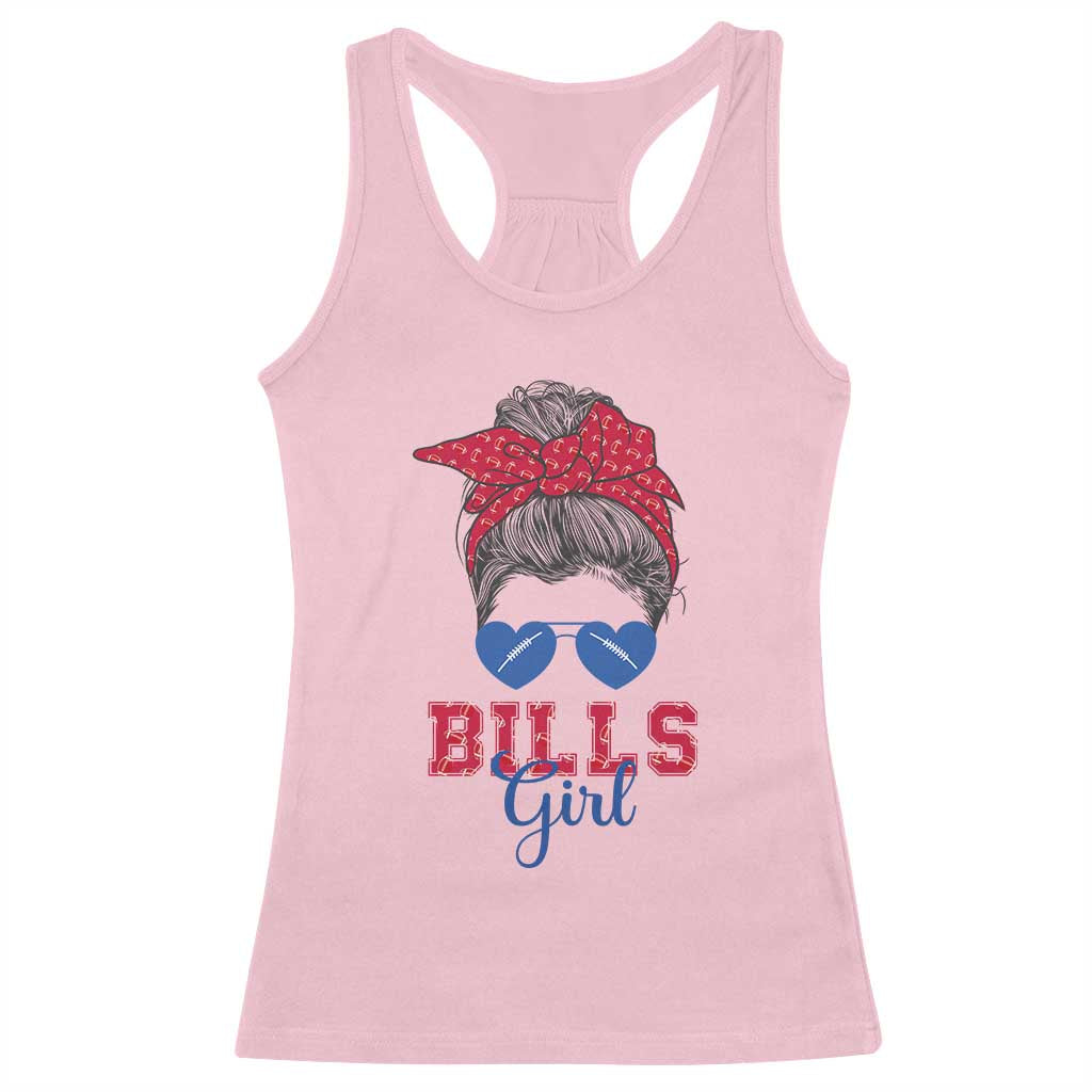 Bills Girl Racerback Tank Top Messy Bun Funny Sports Fan Team