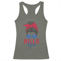 Bills Girl Racerback Tank Top Messy Bun Funny Sports Fan Team