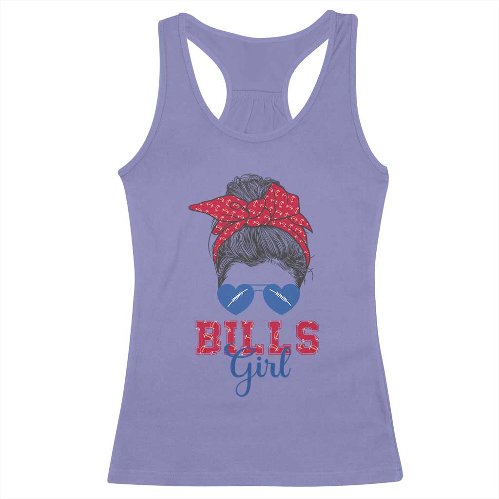Bills Girl Racerback Tank Top Messy Bun Funny Sports Fan Team