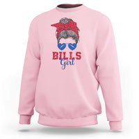Bills Girl Sweatshirt Messy Bun Funny Sports Fan Team