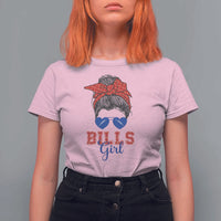 Bills Girl T Shirt For Women Messy Bun Funny Sports Fan Team