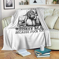 I'll Take My Whiskey Neat Because F Ice Throw Blanket Smoking and Drinking Bigfoot Subtle Political Resistance