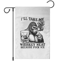 I'll Take My Whiskey Neat Because F Ice Garden Flag Smoking and Drinking Bigfoot Subtle Political Resistance