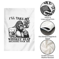 I'll Take My Whiskey Neat Because F Ice Garden Flag Smoking and Drinking Bigfoot Subtle Political Resistance