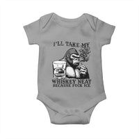 I'll Take My Whiskey Neat Because F Ice Baby Onesie Smoking and Drinking Bigfoot Subtle Political Resistance