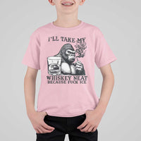 I'll Take My Whiskey Neat Because F Ice T Shirt For Kid Smoking and Drinking Bigfoot Subtle Political Resistance