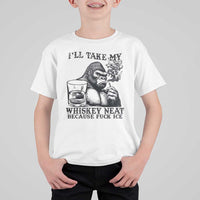 I'll Take My Whiskey Neat Because F Ice T Shirt For Kid Smoking and Drinking Bigfoot Subtle Political Resistance
