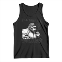 I'll Take My Whiskey Neat Because F Ice Tank Top Smoking and Drinking Bigfoot Subtle Political Resistance