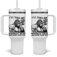 I'll Take My Whiskey Neat Because F Ice Tumbler With Handle Smoking and Drinking Bigfoot Subtle Political Resistance
