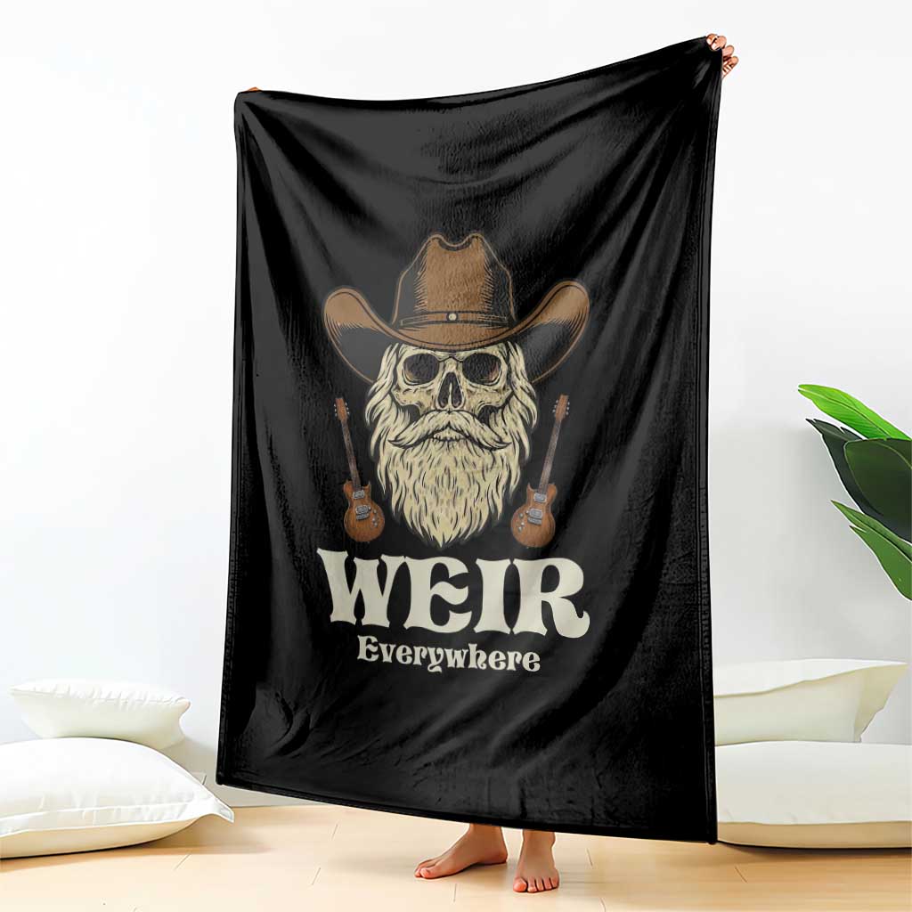 Weir Everywhere Western Skull Guitarist Throw Blanket Legendary Musician Memorial Retro Tribute for Fans