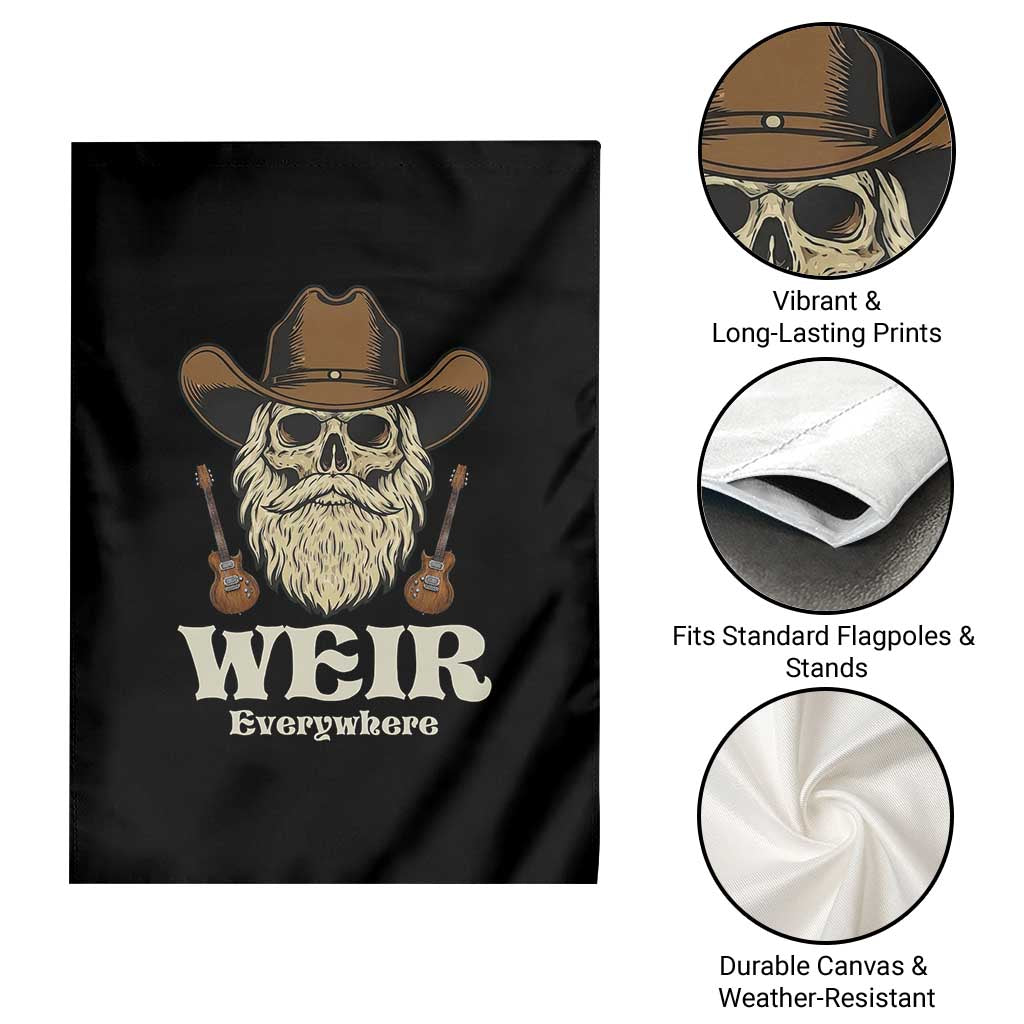 Weir Everywhere Western Skull Guitarist Garden Flag Legendary Musician Memorial Retro Tribute for Fans