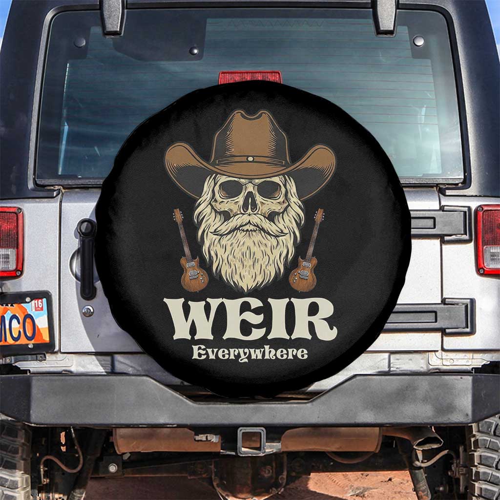 Weir Everywhere Western Skull Guitarist Spare Tire Cover Legendary Musician Memorial Retro Tribute for Fans