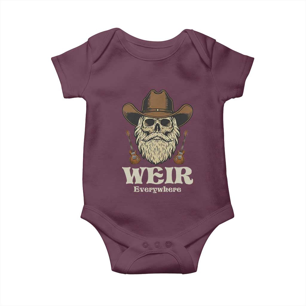 Weir Everywhere Western Skull Guitarist Baby Onesie Legendary Musician Memorial Retro Tribute for Fans