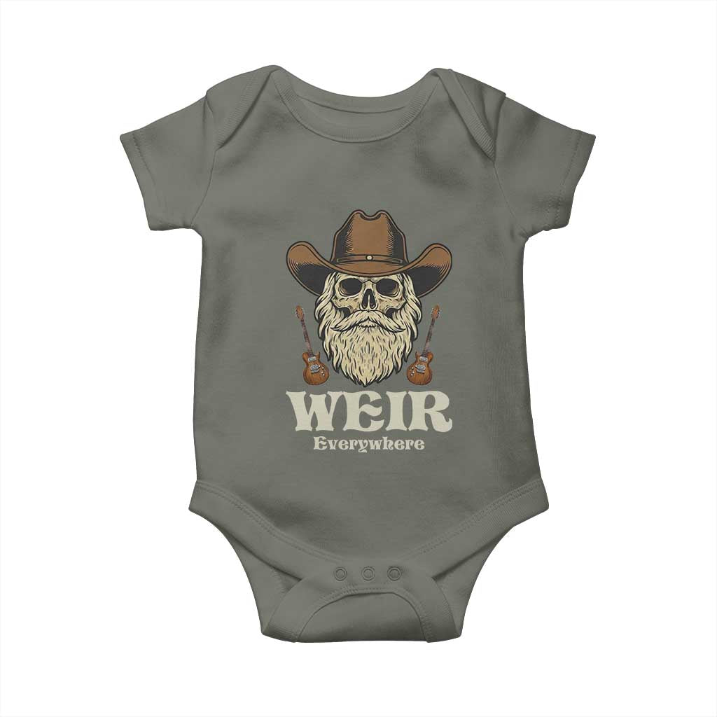 Weir Everywhere Western Skull Guitarist Baby Onesie Legendary Musician Memorial Retro Tribute for Fans