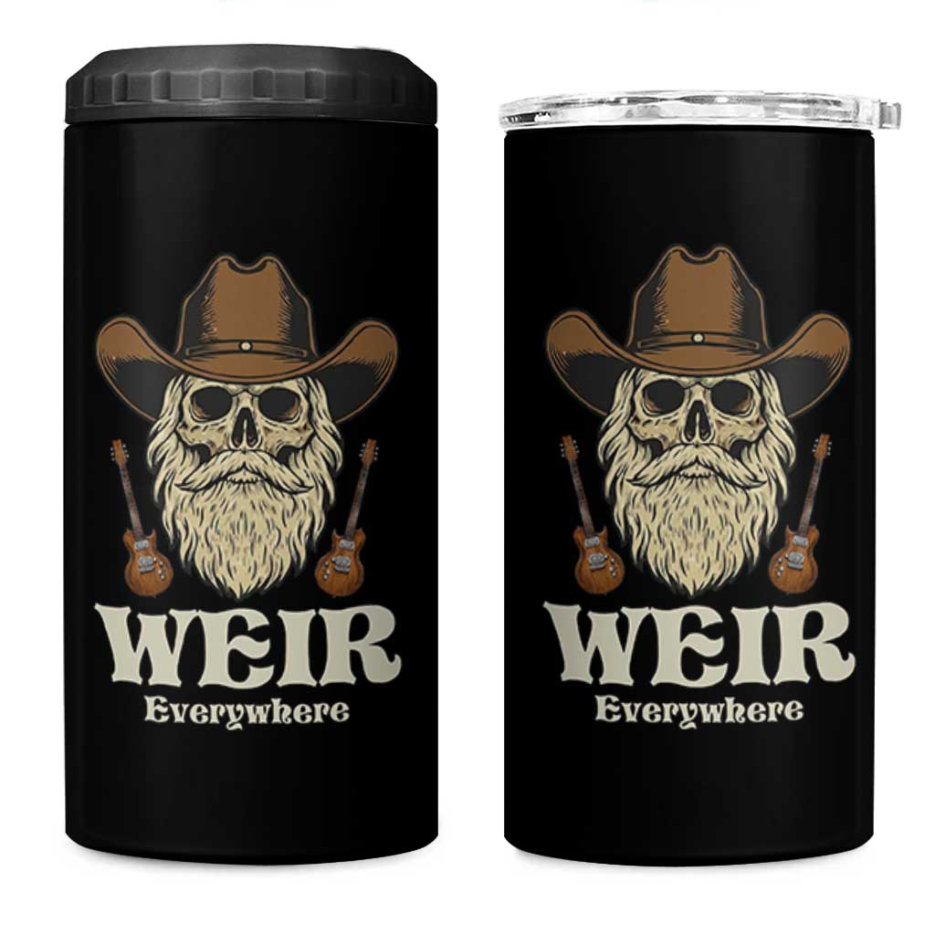 Weir Everywhere Western Skull Guitarist 4 in 1 Can Cooler Tumbler Legendary Musician Memorial Retro Tribute for Fans