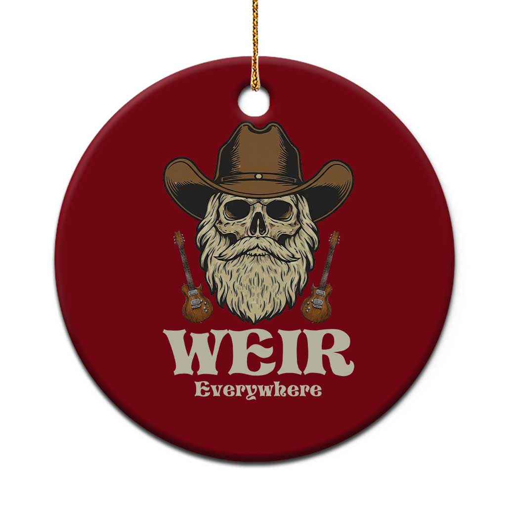 Weir Everywhere Western Skull Guitarist Ceramic Ornament Legendary Musician Memorial Retro Tribute for Fans