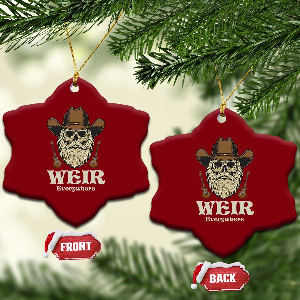Weir Everywhere Western Skull Guitarist Ceramic Ornament Legendary Musician Memorial Retro Tribute for Fans