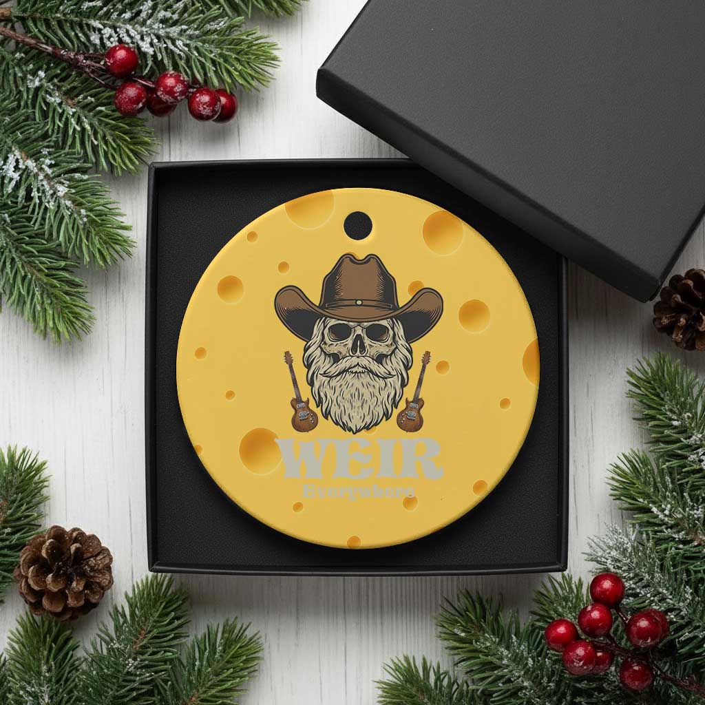 Weir Everywhere Western Skull Guitarist Ceramic Ornament Legendary Musician Memorial Retro Tribute for Fans