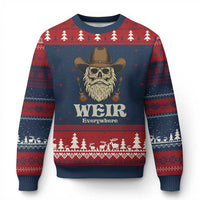 Weir Everywhere Western Skull Guitarist Ugly Christmas Sweater Legendary Musician Memorial Retro Tribute for Fans