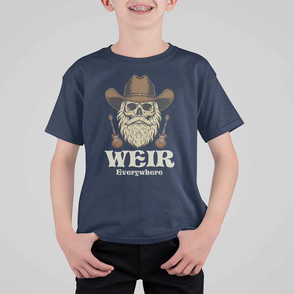 Weir Everywhere Western Skull Guitarist T Shirt For Kid Legendary Musician Memorial Retro Tribute for Fans