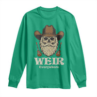 Weir Everywhere Western Skull Guitarist Long Sleeve Shirt Legendary Musician Memorial Retro Tribute for Fans