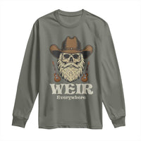 Weir Everywhere Western Skull Guitarist Long Sleeve Shirt Legendary Musician Memorial Retro Tribute for Fans