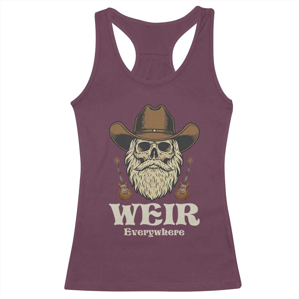 Weir Everywhere Western Skull Guitarist Racerback Tank Top Legendary Musician Memorial Retro Tribute for Fans
