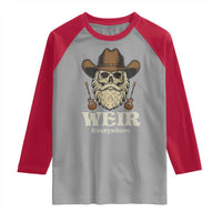Weir Everywhere Western Skull Guitarist Raglan Shirt Legendary Musician Memorial Retro Tribute for Fans