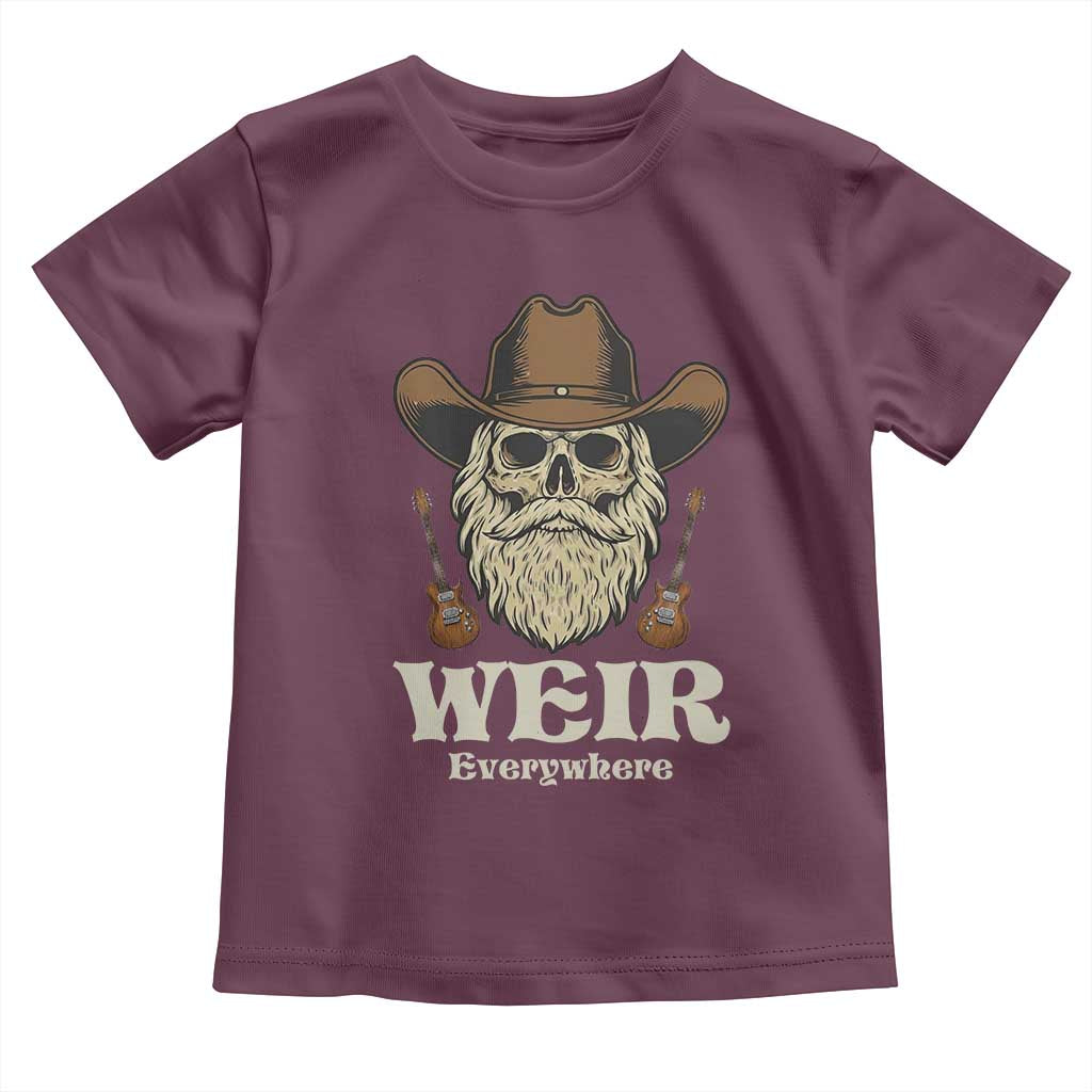 Weir Everywhere Western Skull Guitarist Toddler T Shirt Legendary Musician Memorial Retro Tribute for Fans