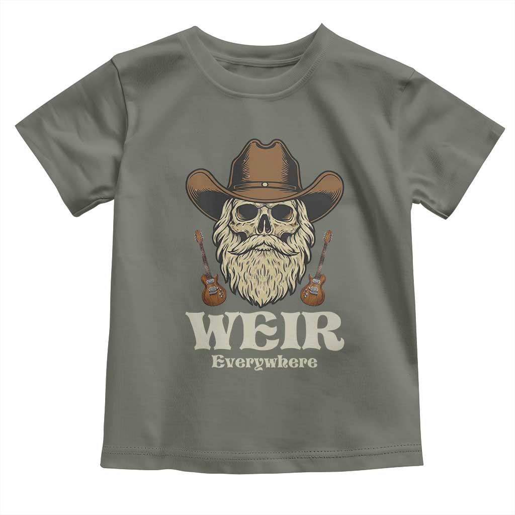 Weir Everywhere Western Skull Guitarist Toddler T Shirt Legendary Musician Memorial Retro Tribute for Fans