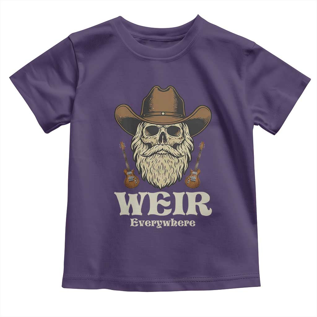 Weir Everywhere Western Skull Guitarist Toddler T Shirt Legendary Musician Memorial Retro Tribute for Fans