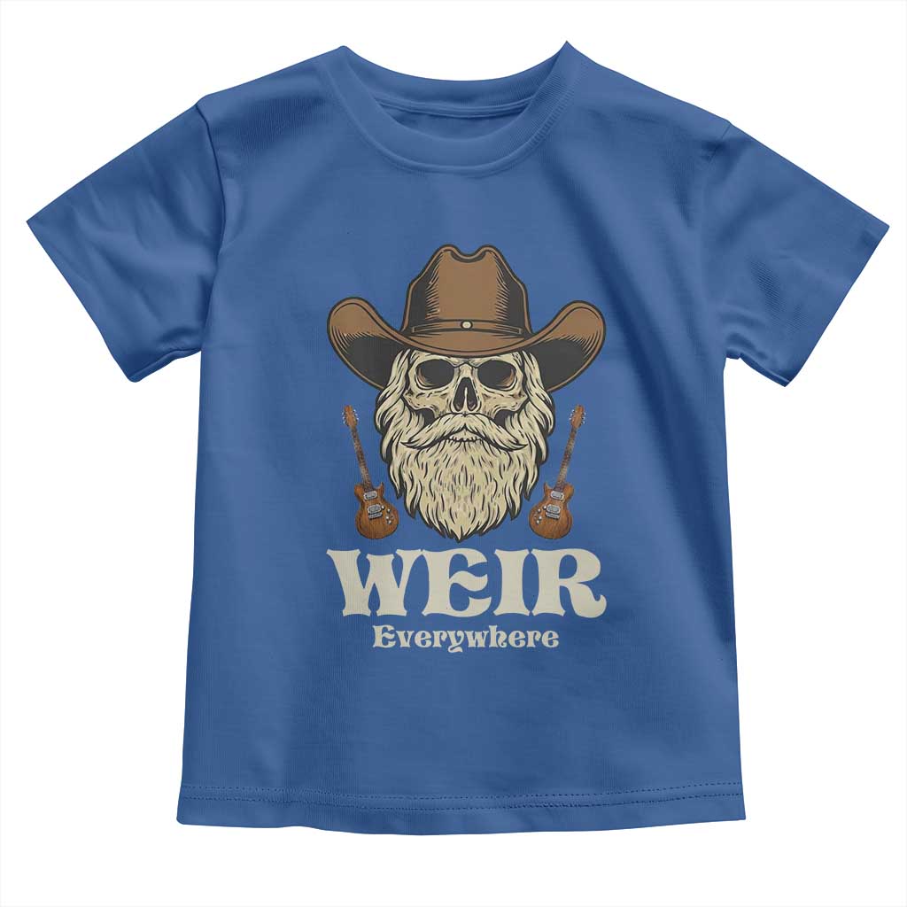 Weir Everywhere Western Skull Guitarist Toddler T Shirt Legendary Musician Memorial Retro Tribute for Fans